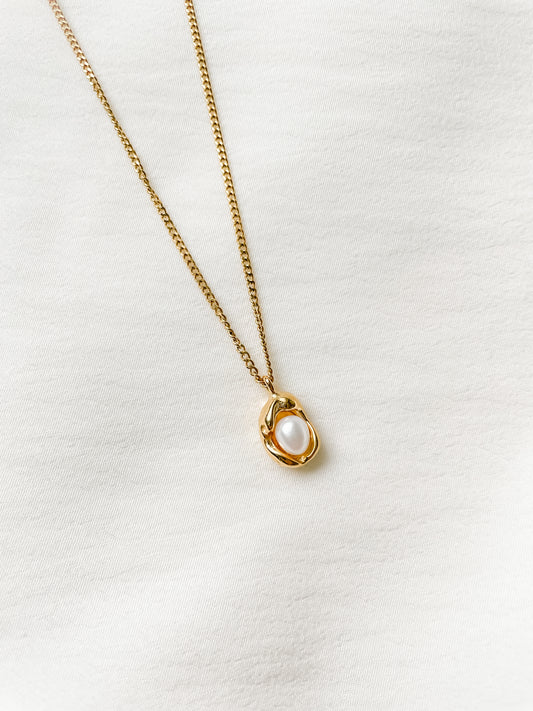 Kaulakoru Pearl, ruostumaton teräs 18k kullattu
